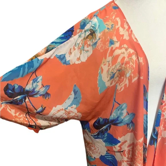 Status by Chenault Peach Floral Kimono - Picture 3 of 7